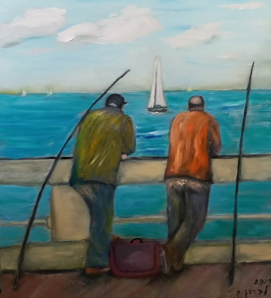שאול לברון  | Shaul Levron, oil on canvas, 80 by 70 cm