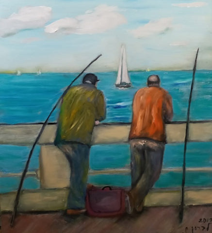 שאול לברון  | Shaul Levron, oil on canvas, 80 by 70 cm