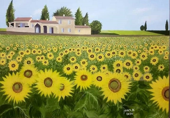 Reuven azulay, Acrylic  on canvas, 50  by 70 cm