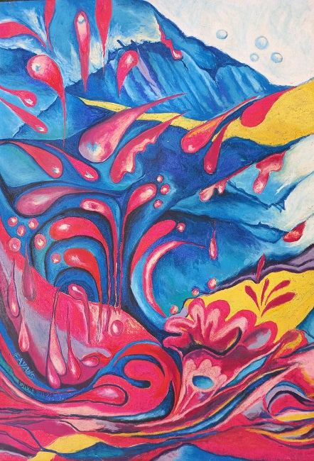 Moshe Fayans,  panda colors on paper, 100 by 70 cm