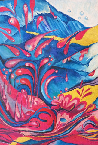 Moshe Fayans,  panda colors on paper, 100 by 70 cm