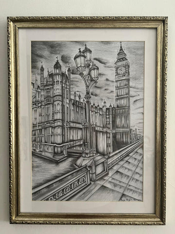 Rosie Atiya Eliyahu, drawing with sketching pencils on paper, 60 by 46 cm,  framed