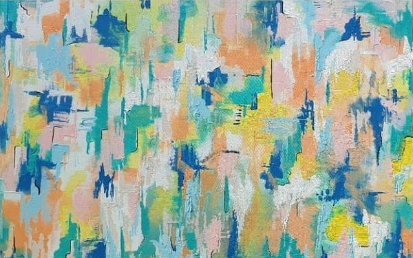 עדי כפיר | Adi kfir - Yellow Mint Art, Acrylic  on canvas, 80 by 120 cm | ציור מקורי