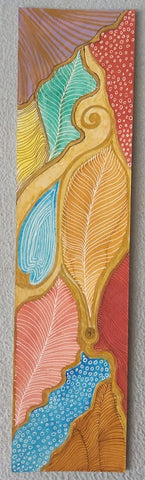 נעמי עוז ברקוביץ | Nomi Berkowiz, Watercolor and ink on cardboard , 42 by 10.5 cm