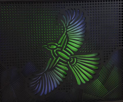 Eduard Almashe, laser cutting on prispax, stereoscopic, 63 by 67 cm