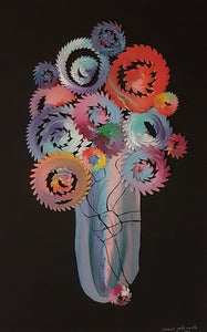 Eduard Almashe, solid color collage, superacrylic on canvas, 60 by 40 cm