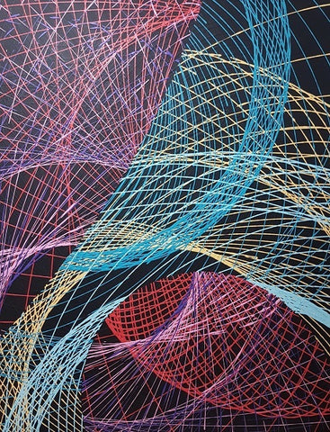 Eduard Almashe, color flow, superacrylic on canvas, 90 by 70 cm