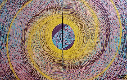 Eduard Almashe, diptych, superacrylic on canvas, 100 by 160 cm