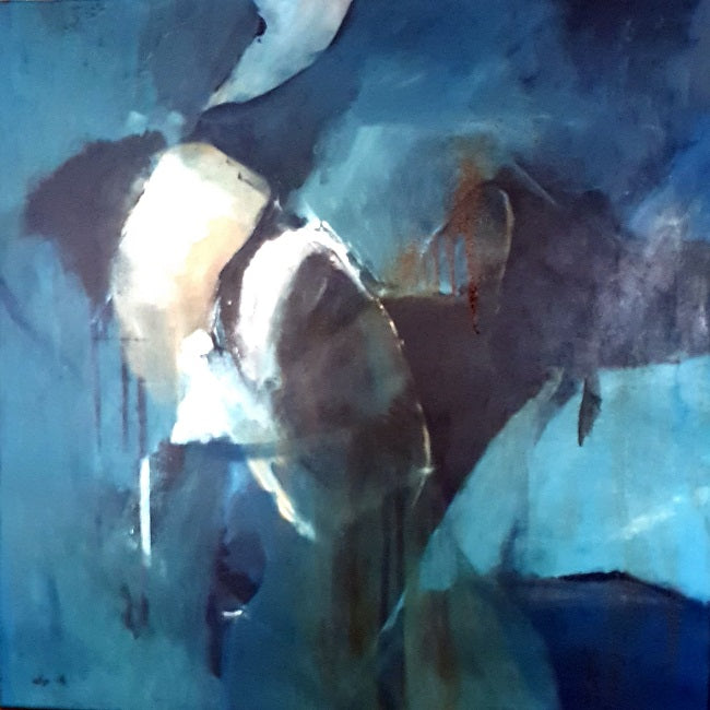 Sari Azulay, acrylic and mixed media on canvas, 80 by 80 cm