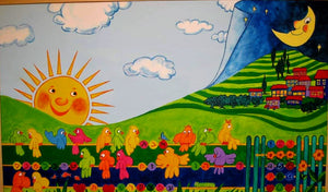 Moshe Fayans, acrylic on canvas, 50 by 70 cm