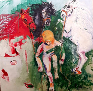 Celia Sadkovich -  Acrylic  on canvas,  90 by 90 cm