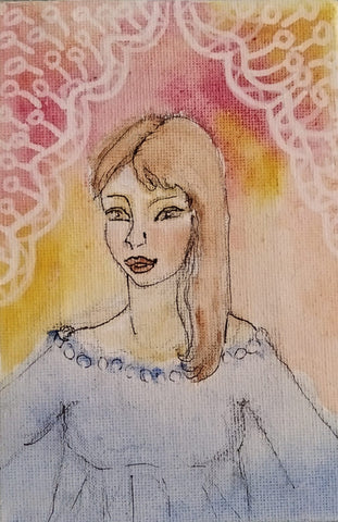 Nomi Berkowiz, acrylic on canvas , 15.5 by 10.5 cm