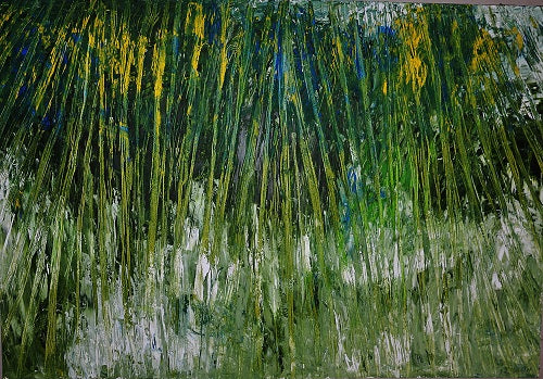 Esti Glazer, Oil on paper pinned to plywood, 70 by 100 cm
