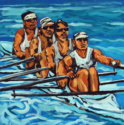 Valerie Zegenraich, Acrylic on canvas 100 by100 cm