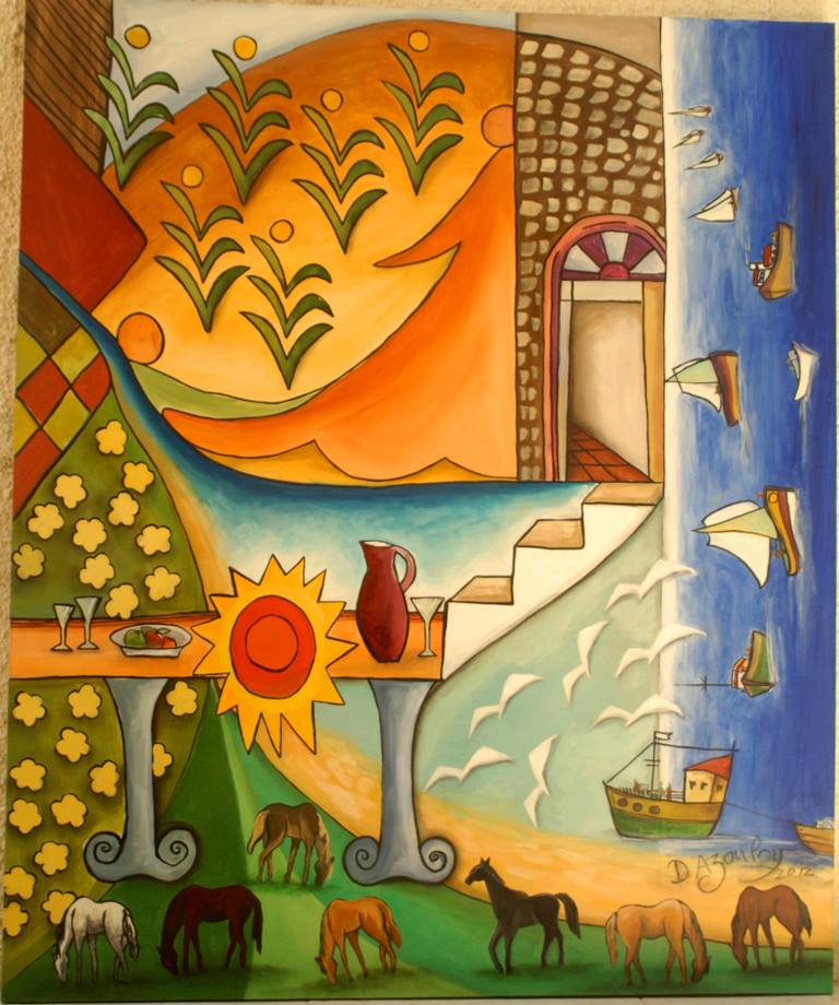דבורה אזולאי | Dvora Azoulay, Acrylic on canvas, 110 by 100 cm