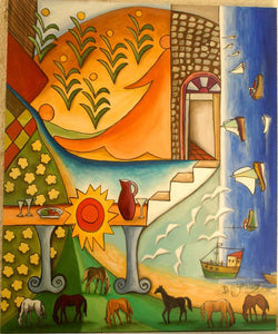 דבורה אזולאי | Dvora Azoulay, Acrylic on canvas, 110 by 100 cm