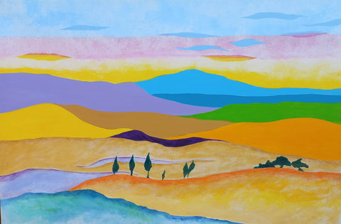 משה פאיאנס | Moshe Fayans , acrylic on canvas, 60 by 90 cm