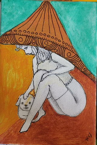 Nomi Berkowiz, acrylic on canvas , 15.5 by 10.5 cm