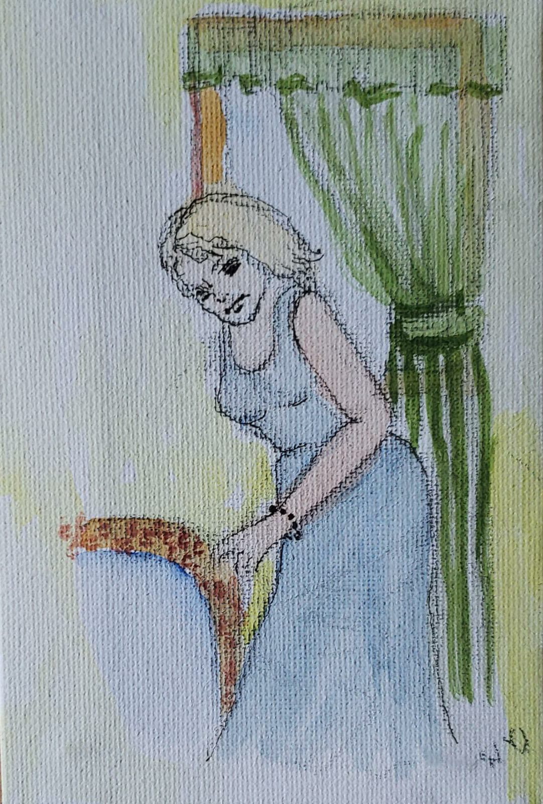 Nomi Berkowiz, acrylic on canvas , 15.5 by 10.5 cm