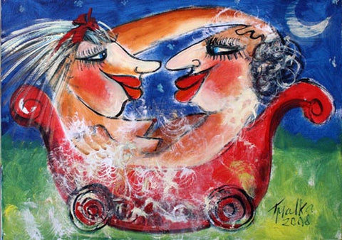 מלכה צנציפר | Malka Tsentsiper, Acrylic on canvas, 50 by 70 cm