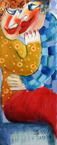 מלכה צנציפר | Malka Tsentsiper, Acrylic on canvas 100 by 40 cm