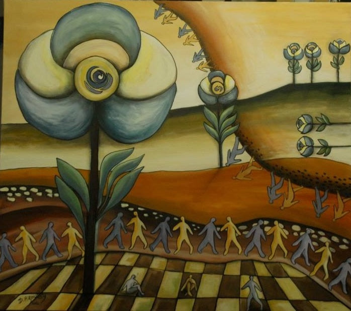 דבורה אזולאי | Dvora Azoulay, Acrylic on canvas, 80 by 90 cm