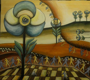 דבורה אזולאי | Dvora Azoulay, Acrylic on canvas, 80 by 90 cm