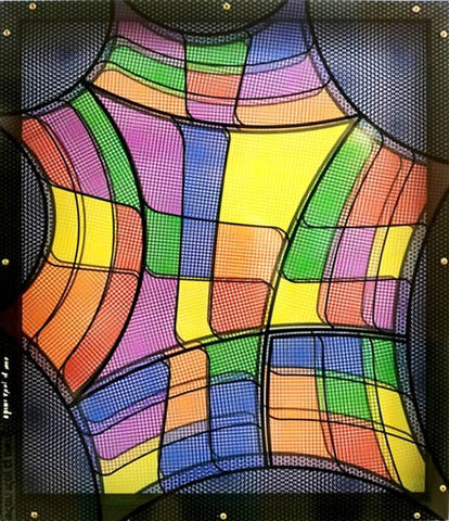 Eduard Almashe, colored sticker on plexiglas, stereoscopic, 60 by 60 cm