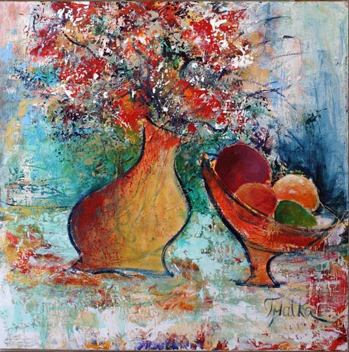 Malka Tsentsiper, Acrylic on canvas, 80 by 80 cm