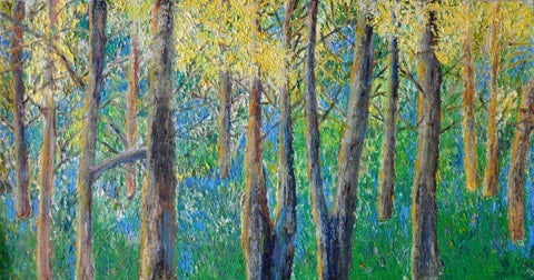 Esti Glazer, Layers of oil paint on paper pinned to plywood, 60 by 100 cm