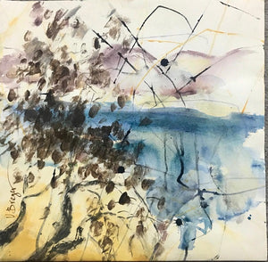 Varda Breger, Mixed technique on paper, 50 by 50 cm. Signed