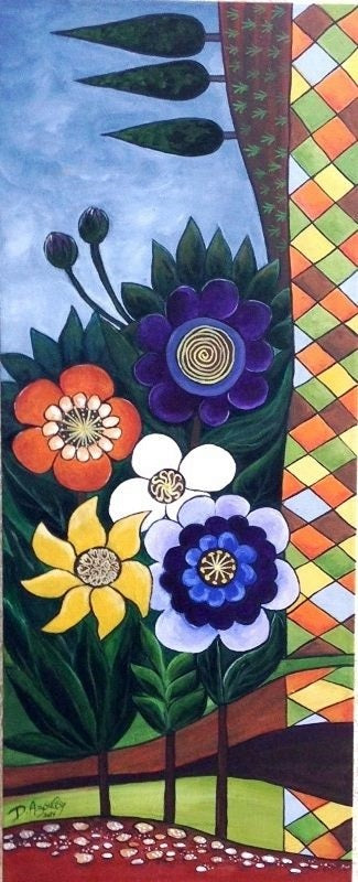 Dvora Azoulay, Acrylic on canvas, 100 by 40 cm
