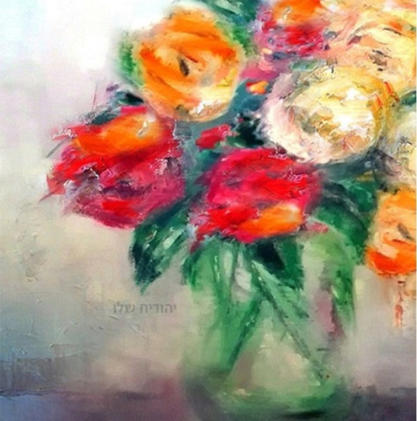 Yehudit Shalev, oil on canvas, 65 by 65 cm