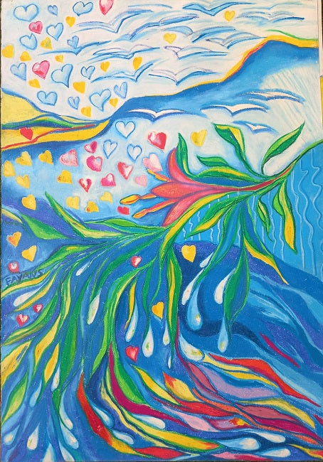 משה פאיאנס | Moshe Fayans , panda colors on paper, 100 by 70 cm