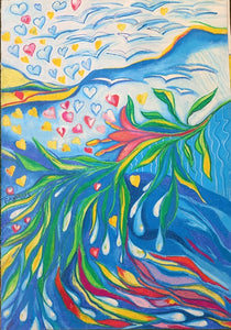 משה פאיאנס | Moshe Fayans , panda colors on paper, 100 by 70 cm