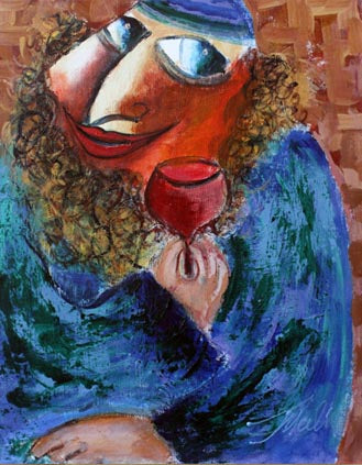 מלכה צנציפר | Malka Tsentsiper, Acrylic on canvas, 50 by 40 cm