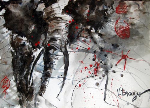 ורדה ברגר | Varda Breger, mixed technique on paper, 70 by 100 cm. Signed