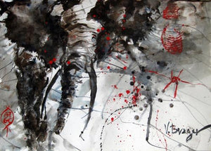 ורדה ברגר | Varda Breger, mixed technique on paper, 70 by 100 cm. Signed