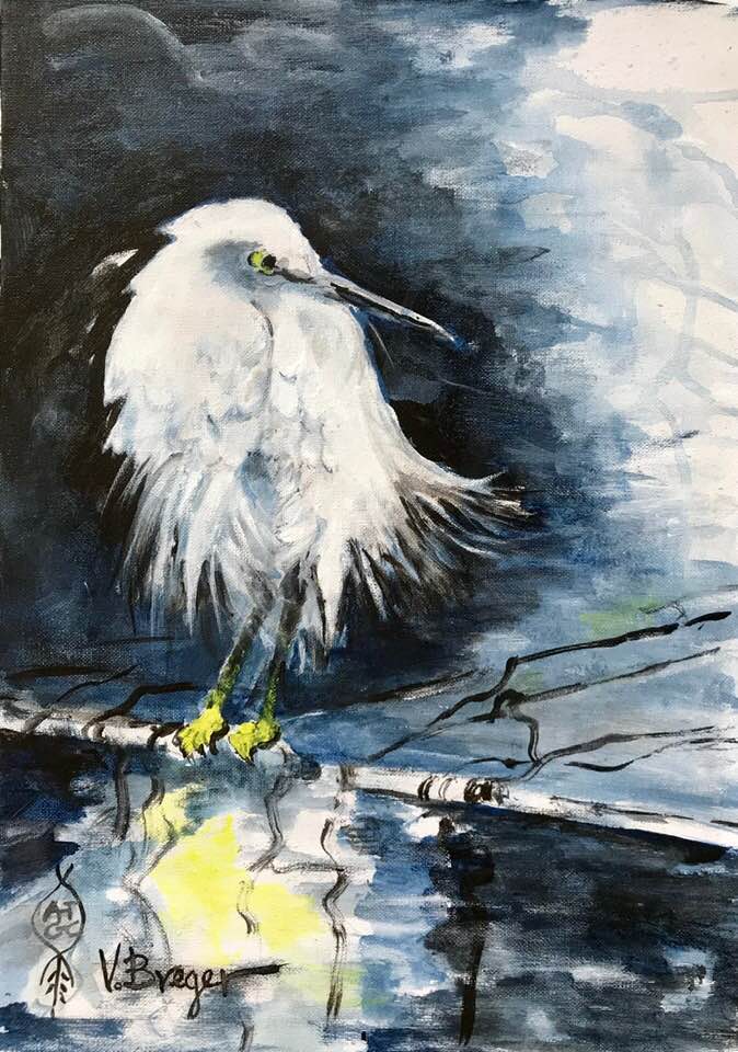 Varda Breger, Mixed technique on canvas, 50 by 35 cm. Signed