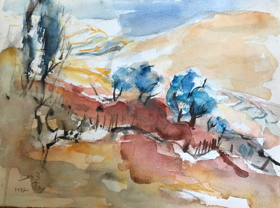 ורדה ברגר | Varda Breger, mixed technique on paper, 38 by 28 cm. Signed