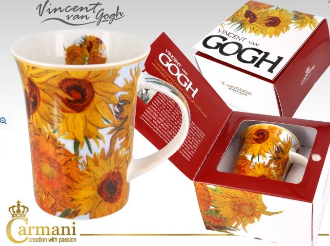 Mug "Sunflower" w. Van Gogh. Size: 350 ml. Carmani