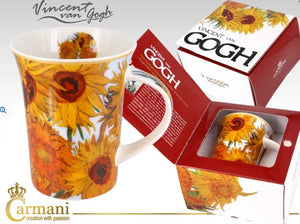 Mug "Sunflower" w. Van Gogh. Size: 350 ml. Carmani
