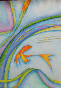 Moshe Fayans, colored pencils on paper, 70 by 50 cm