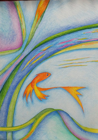 Moshe Fayans, colored pencils on paper, 70 by 50 cm