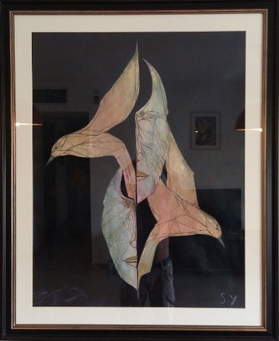 Shmulik Yaakobi , Mixed media on paper, 90 by 70 cm