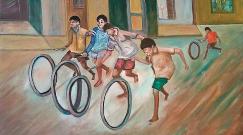 שאול לברון  | Shaul Levron, oil on canvas, 70 by 120 cm