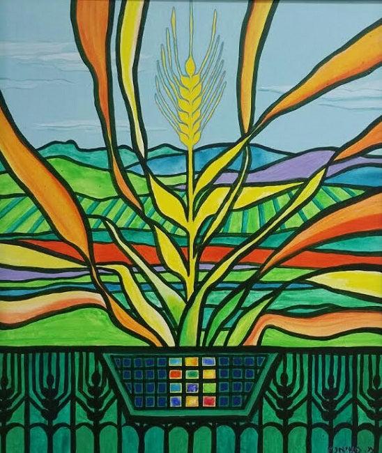 Moshe Fayans, acrylic on canvas, 50 by 50 cm