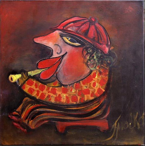 מלכה צנציפר | Malka Tsentsiper, Acrylic on canvas, 40 by 40 cm