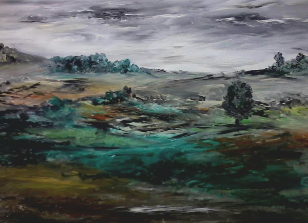 Faris Hamdan, acrylic  on canvas, 60 by 90 cm