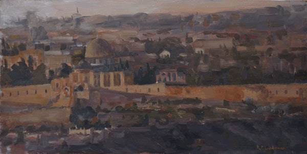 רבקה פיק לנדסמן | Rivka Pick Landesman ,  oil on mesonite, 25 by  52 cm